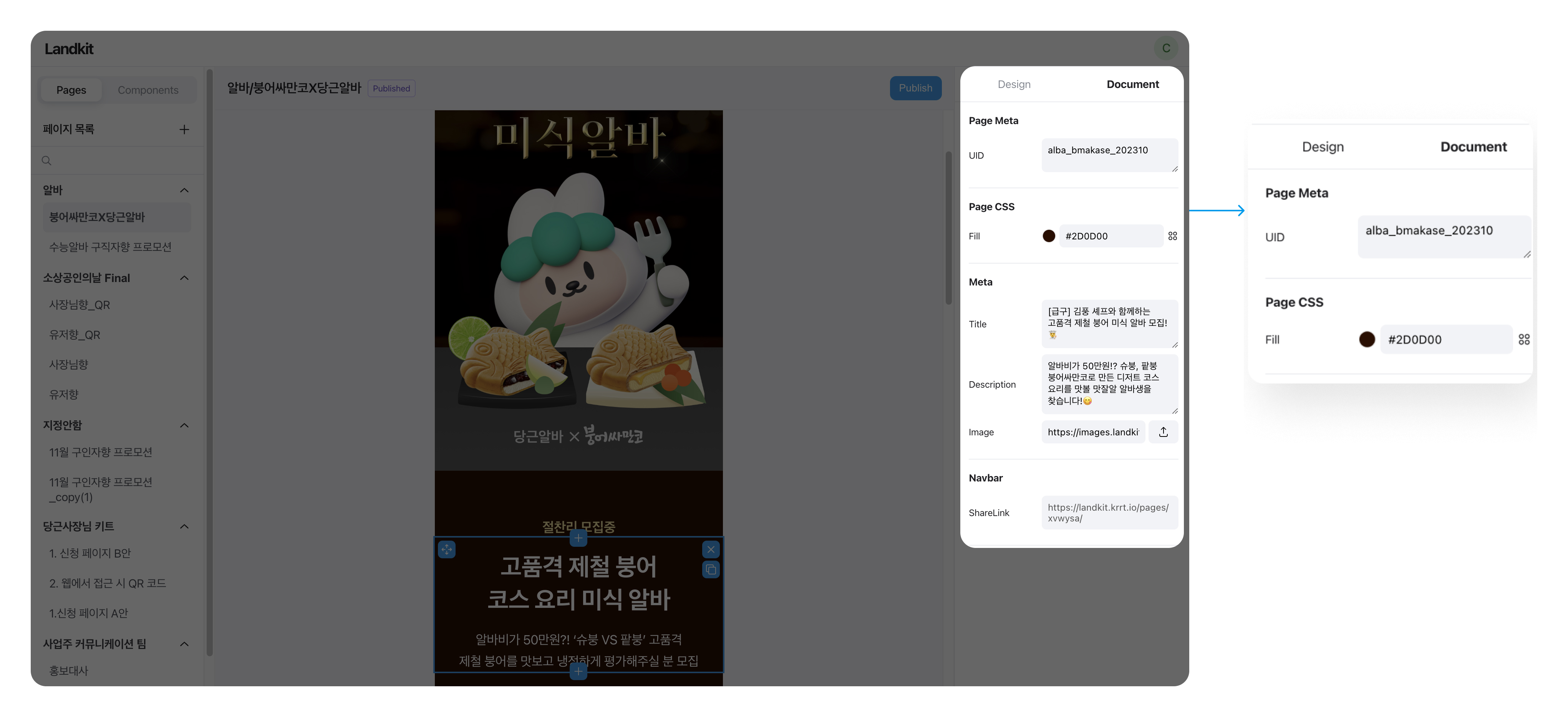 Document 탭 예시 이미지